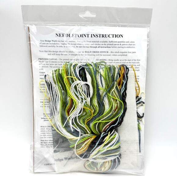 Pandas and Bamboo Needlepoint Kit 10x10 Design Works Made in USA Embroidery - Picture 5 of 6